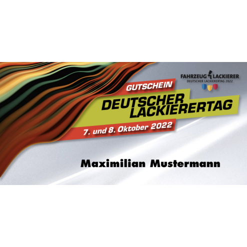Gutschein Eintrittskarte Deutscher Lackierertag 2022