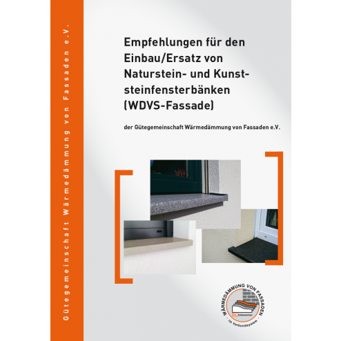 Empfehlungen für den Einbau/Ersatz von Naturstein- und Kunststeinfensterbänken (WDVS-Fassade) (2014)