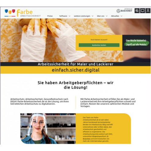 Online-Arbeitsschutzportal farbe-arbeitsschutz.de